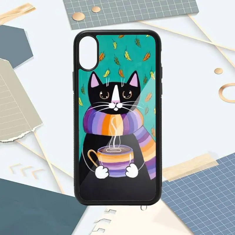 

Cute Latte Acrylic Coffee Milk Drink Bottle Cat Phone Case PC for iPhone 11 12 pro XS MAX 8 7 6 6S Plus X 5S SE 2020 XR
