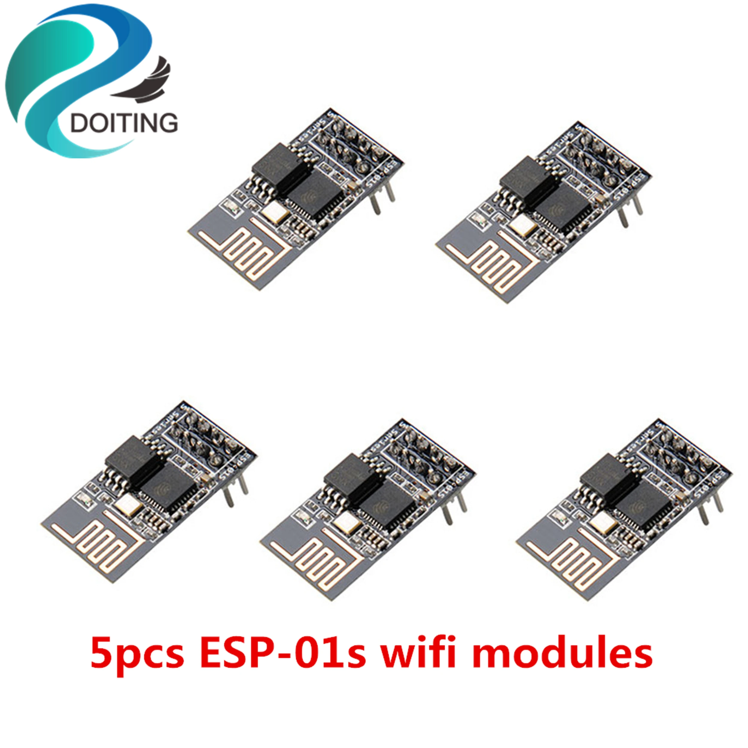 DOITING 5pcs ESP-01s Беспроводной Wi-Fi модуль + ESP8266 макетная плата серийный для