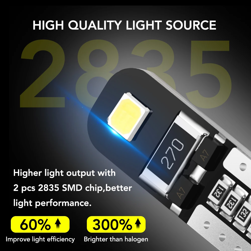 10x T10 W5W Canbus Car LED Bulb 168 for Toyota C-HR CHR 2018 2019 Interior Light License Plate Side Marker Vanity Mirror Lamp | Автомобили