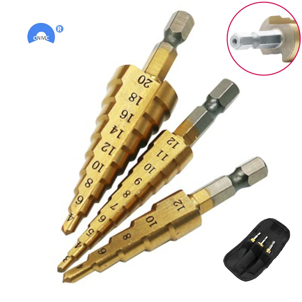 3 шт. ступенчатое титановое Сверло HSS для деревообработки|Запчасти