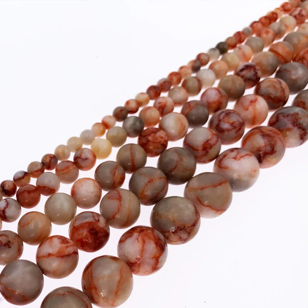 Оптовая продажа натуральный камень Бусины красная сеть зебра полоса бусины для