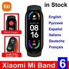 Оригинальный Смарт-браслет Xiaomi Mi Band 6, 5 цветов, AMOLED, измерение кислорода в крови, пульса, фитнес-трекер, Bluetooth водонепроницаемый Miband 6