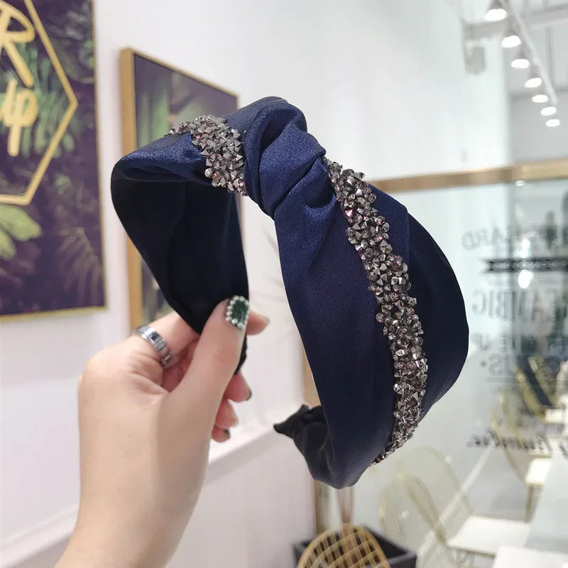 Korean Rhinestone Hair Bands for Women Drill Strips Glitter Headbands Wide-brimmed Hairband Girls Accessories Head Wrap |
