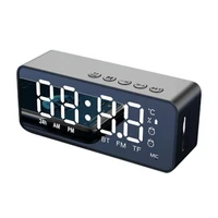 wireless bluetooth compatible speaker fm radio sound box mini portable card mirror alarm clock sound dual alarm clock set