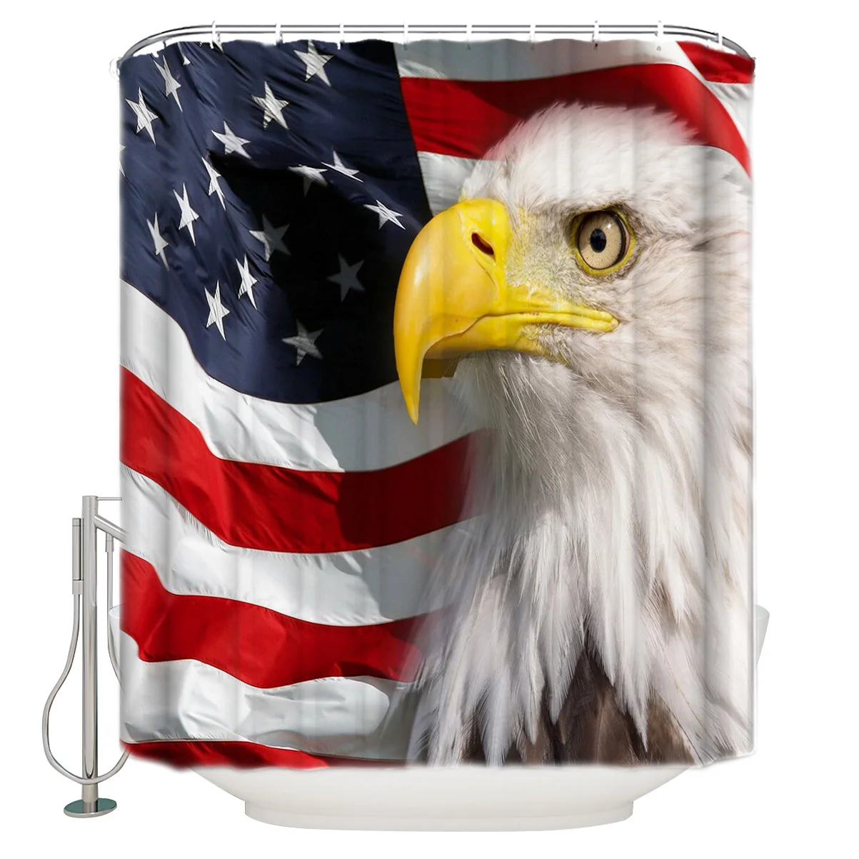 Американский Флаг Орел занавеска для душа Ванная комната Декор ткань дома|Шторы