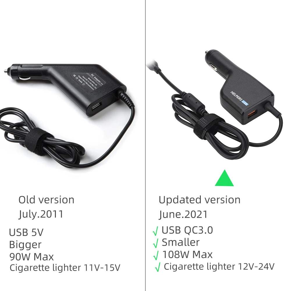 12v 24v 108w universal laptop car charger with qc3 0 dc adapter power supply 16v 18 5v 19v 19 5v 20v for hp dell ibm lenovo acer free global shipping