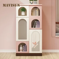 nordic style childrens bookcase combination storage cabinet home student floor drawing book rack girl toy locker