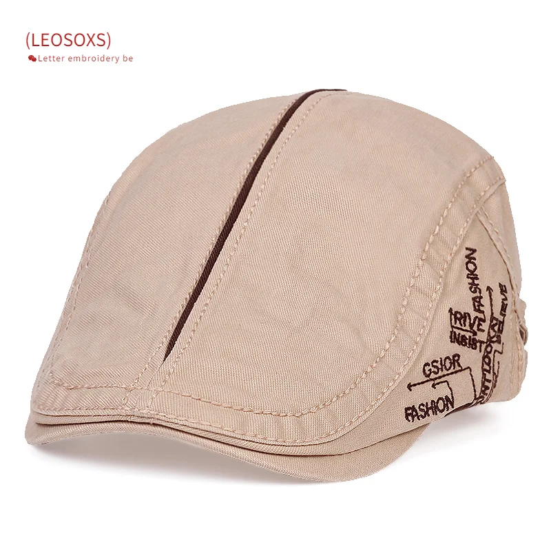 

Fashion Men Cotton Letter Embroidery Beret Hat Newsboys Duckbill Cap Adjustable Vintage Hip Hop Hat Wild Casual Sport Hat Gorras