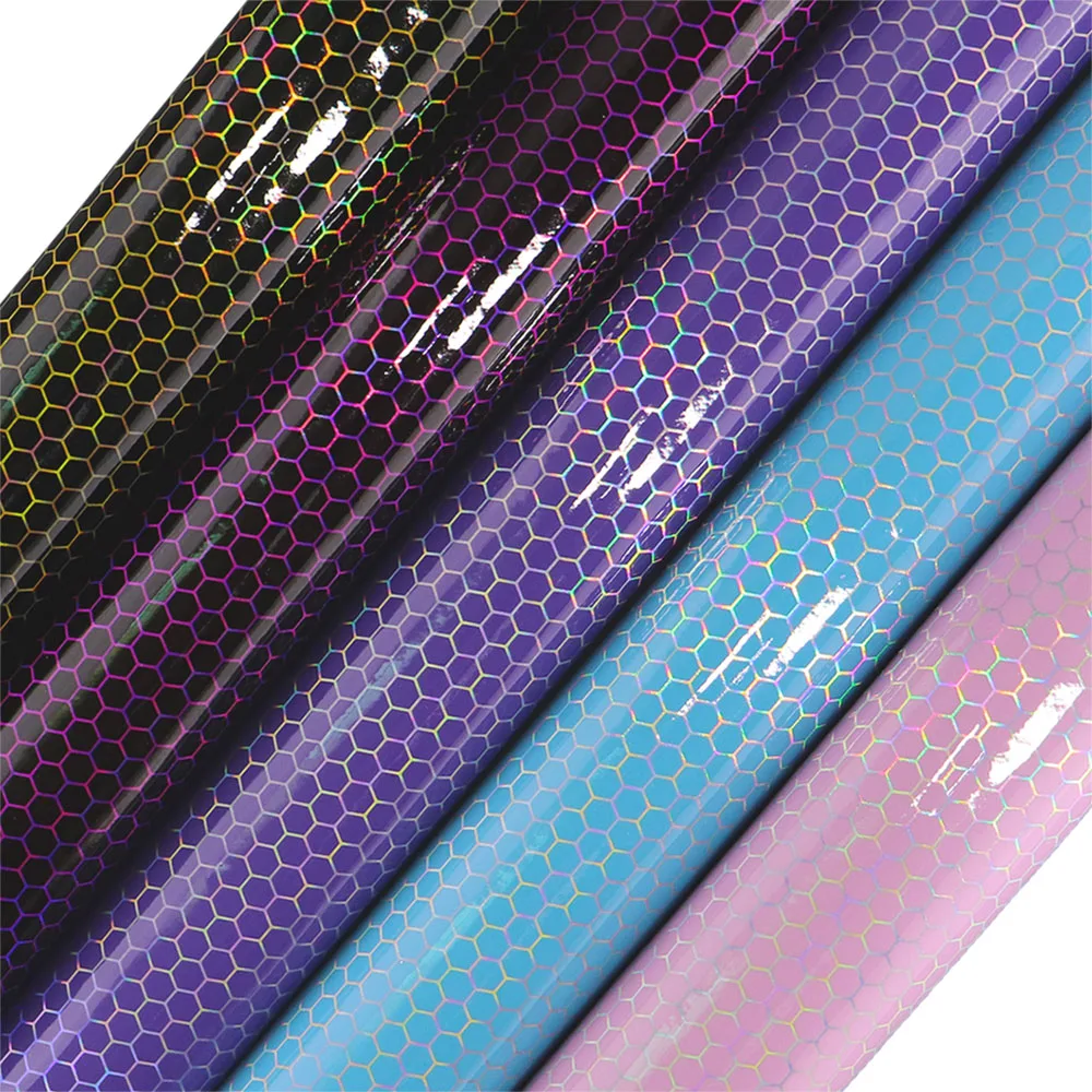 30x134 см Радужная голографическая зеркальная Шестигранная ткань из искусственной