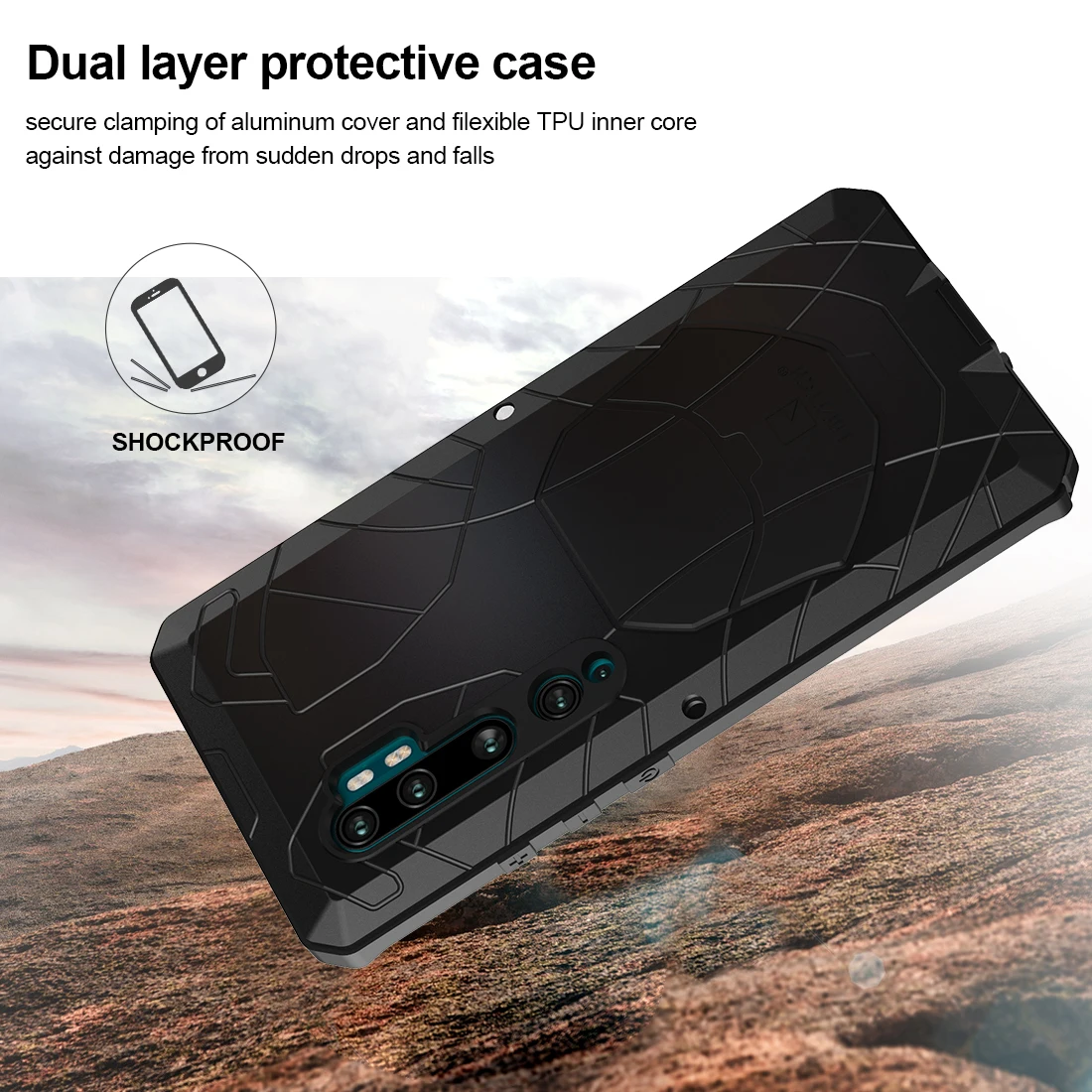 for xiaomi mi note 10 10 pro phone case hard aluminum metal tempered glass screen protector heavy duty cover for xiaomi note 10 free global shipping