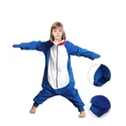 Пижама-комбинезон Детская на молнии, комбинезон для косплея с животными, енот, кигуруми, Акула, для мальчиков и девочек