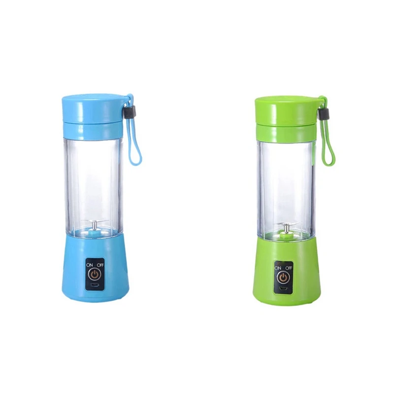 

2 набора, электрическая соковыжималка для фруктов, Портативный Ручной USB аппарат для приготовления смузи с молоком, Миксер с чашкой, синий и ...