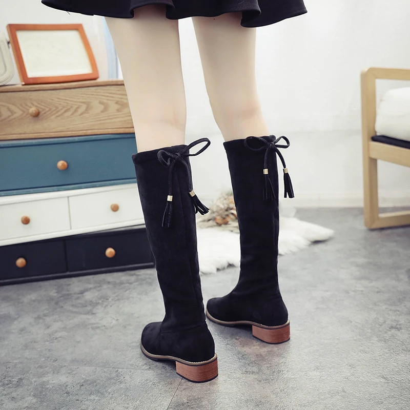 Высокие сапоги до колена в полоску британском стиле женские высокие для колледжа