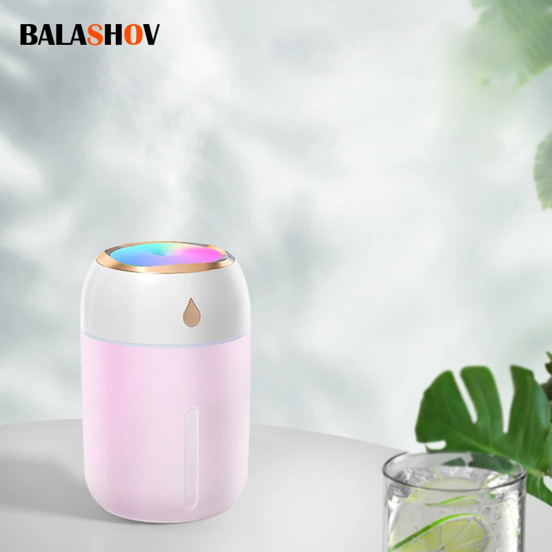 330ML Air Humidifier Ultrasonic LED Lamp USB Mini Essential Oil Diffuser With Romantic Ligh Car Purifier Aroma Anion Mist Maker