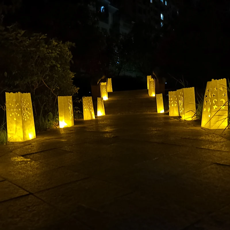 50 шт./лот Солнечный держатель для чайной свечи Luminaria бумажный Свеча-фонарь сумка для рождественской вечеринки наружное свадебное оформление новинка