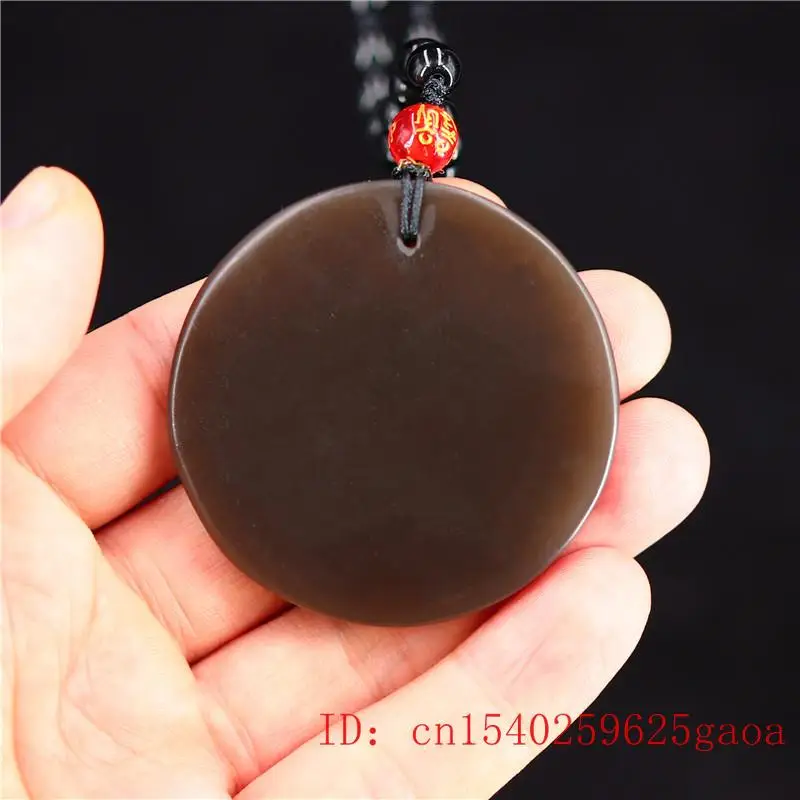 

Brown Jade Rose Pendant Fashion Flower Natural Necklace Jadeite Jewelry Gifts Women for Chinese Charm Carved Amulet