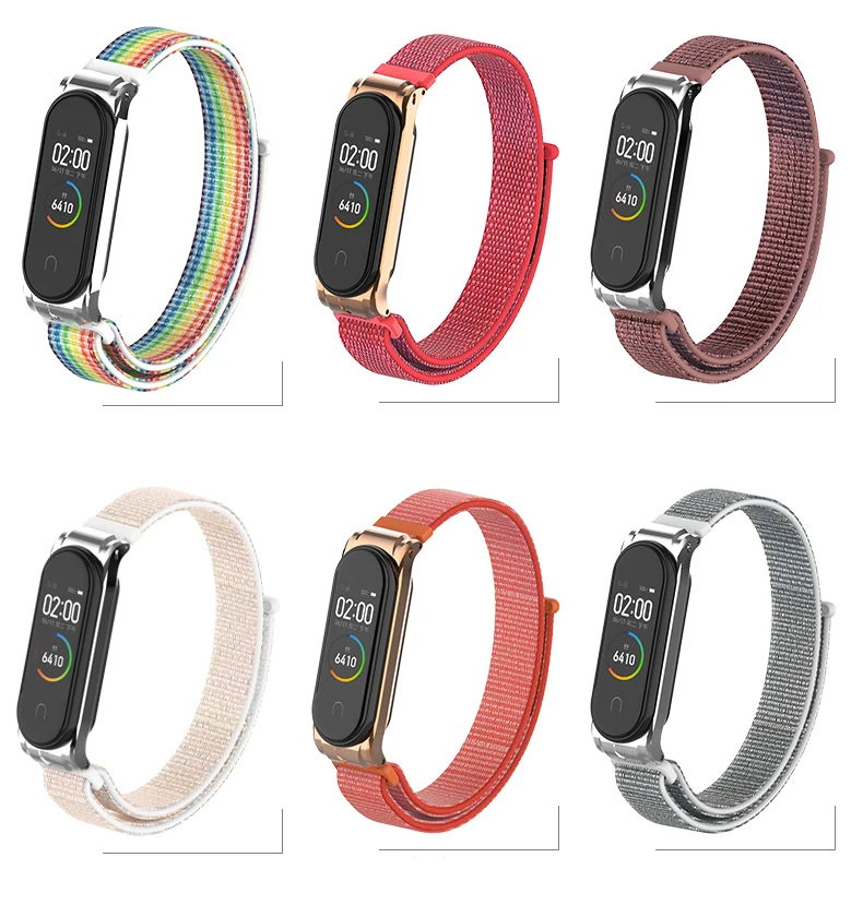Нейлоновый браслет-петля для Xiaomi mi, ремешок 4/3, mi Band 4, аксессуары для Xiaomi mi, ремешок 3, сменный ремешок