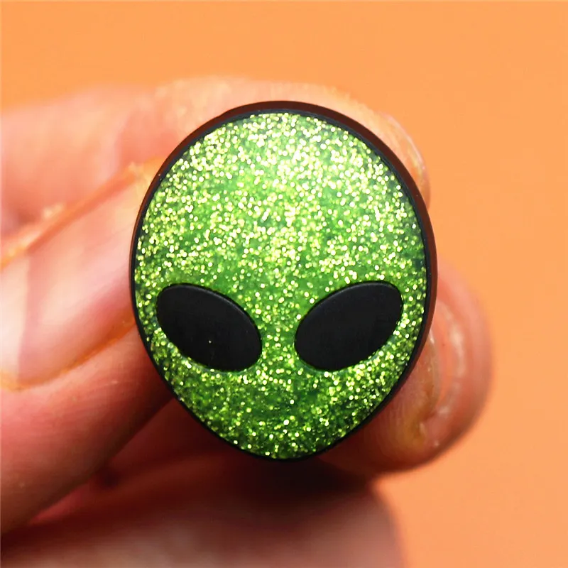 Novel Single Sale Alien Shoe Charms Accessories Cartoon Astronaut/Pluto Garden Shoe Decoration fit croc jibz Kid's X-mas Gifts