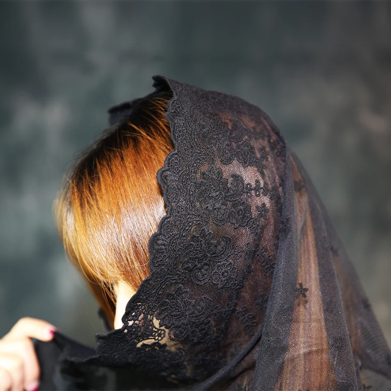 Цветочная кружевная католическая вуаль Mantilla для невесты церкви женское покрытие