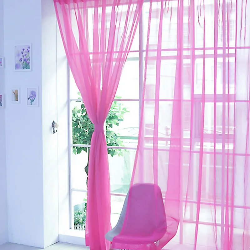 1 шт/2 шт Тюль двери окна занавески гостиной s чистый цвет драпировка панели