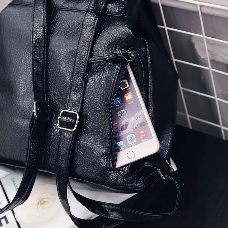 Женский мини-черный рюкзак ранец для путешествий шоппинга школьный девочек