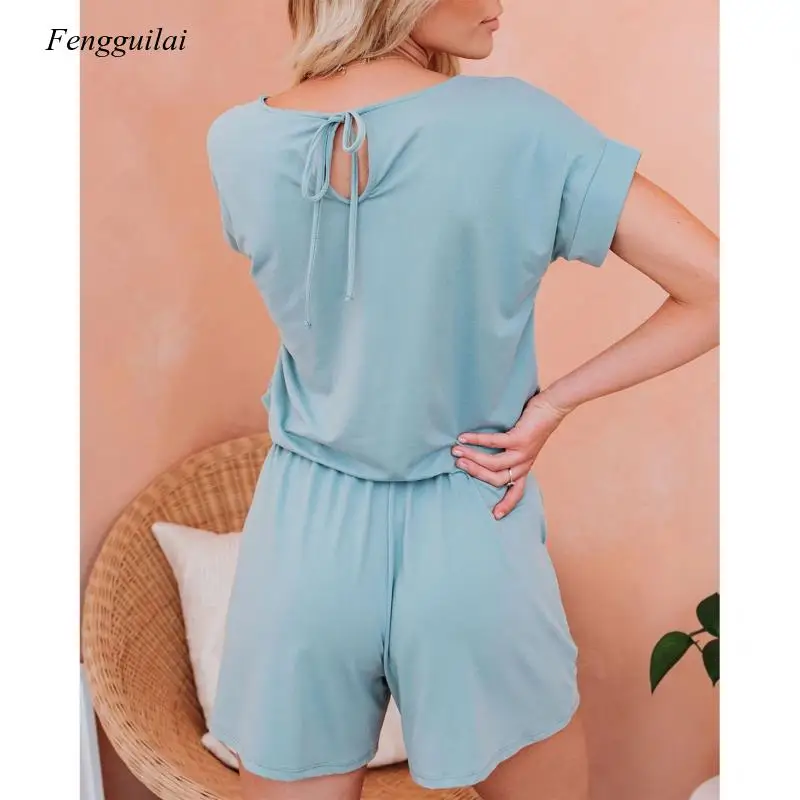 

2021 European and American New Back Lace Up Casual Fashion Sport Wear Loose Shorts for Women Summer