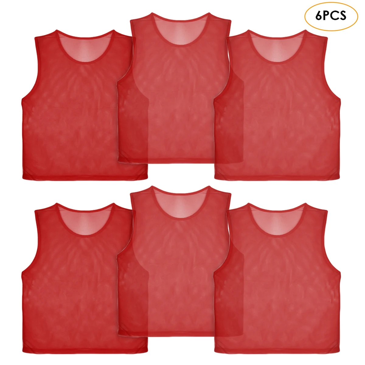 

6 Pack Mesh Scrimmage Training Vests Football Vest Breathable Jerseys Bibs Practice Sports Vest Team Training Bibs Adults