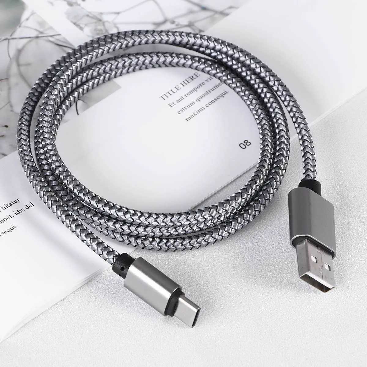 Кабель Ouhaobin 1 м Type C Адаптивная линия передачи данных для быстрой зарядки Samsung Galaxy