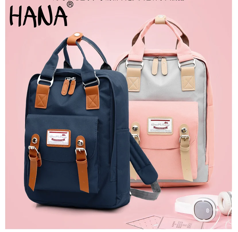 

Macaron Color Shoulder Packs Girls' Backpacks High School Students Stitching Color PopularLarge Capacity Schoolbag Travel bag