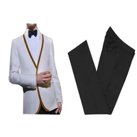 2020 ivory two pieces groomsmen shawl lapel groom tuxedos men suits for wedding prom best man wear evening dress jacketpants