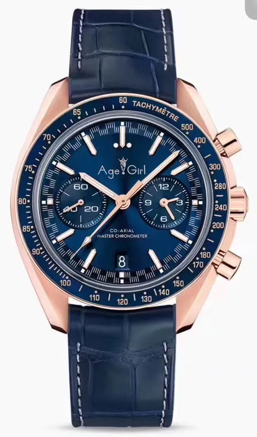 Роскошные брендовые Новые Мужские автоматические механические MoonWatch из нержавеющей стали скорость черные синие кожаные керамические часы с окантовкой Темная сторона AAA