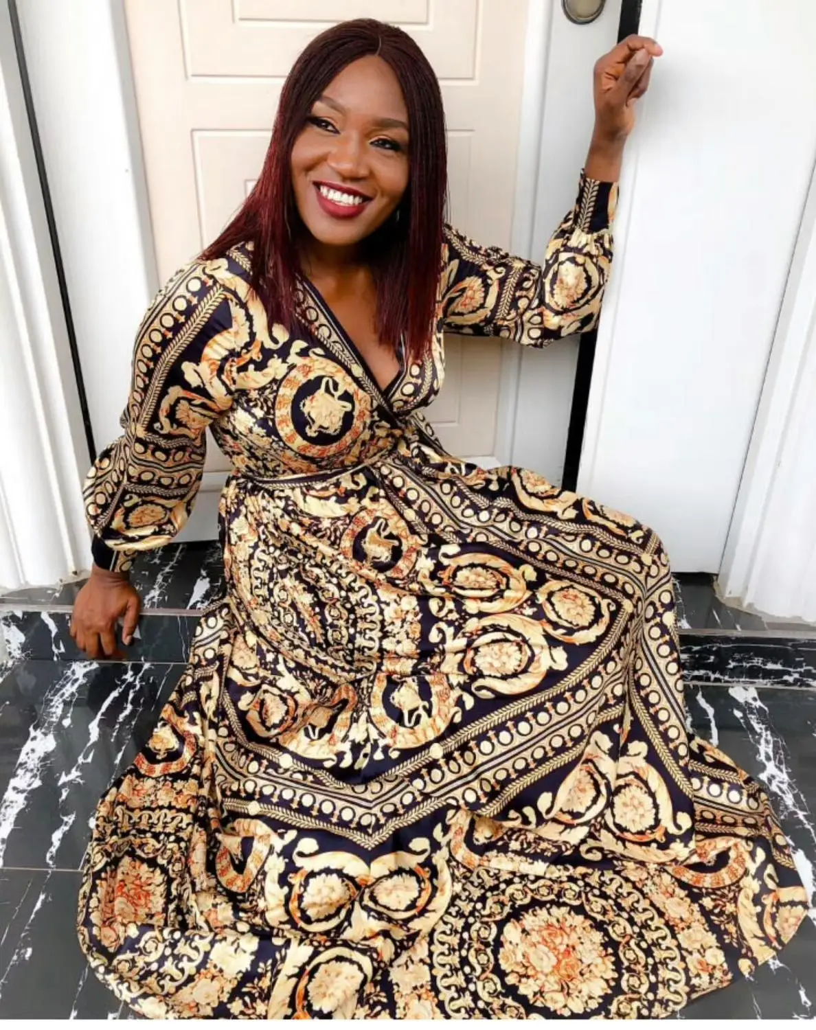 

african ankara dresses for women africa female clothes lady clothing robe plus size africaine National folk print long dress