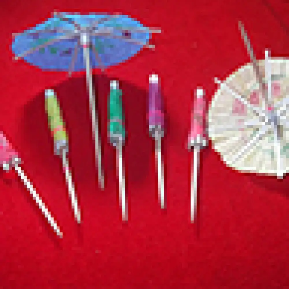 

50Pcs Paper New Retro Mini Mixed Bright Color Umbrellas Parasol Snack Cocktail for Creative Party Pick Decoration Drink Parasols