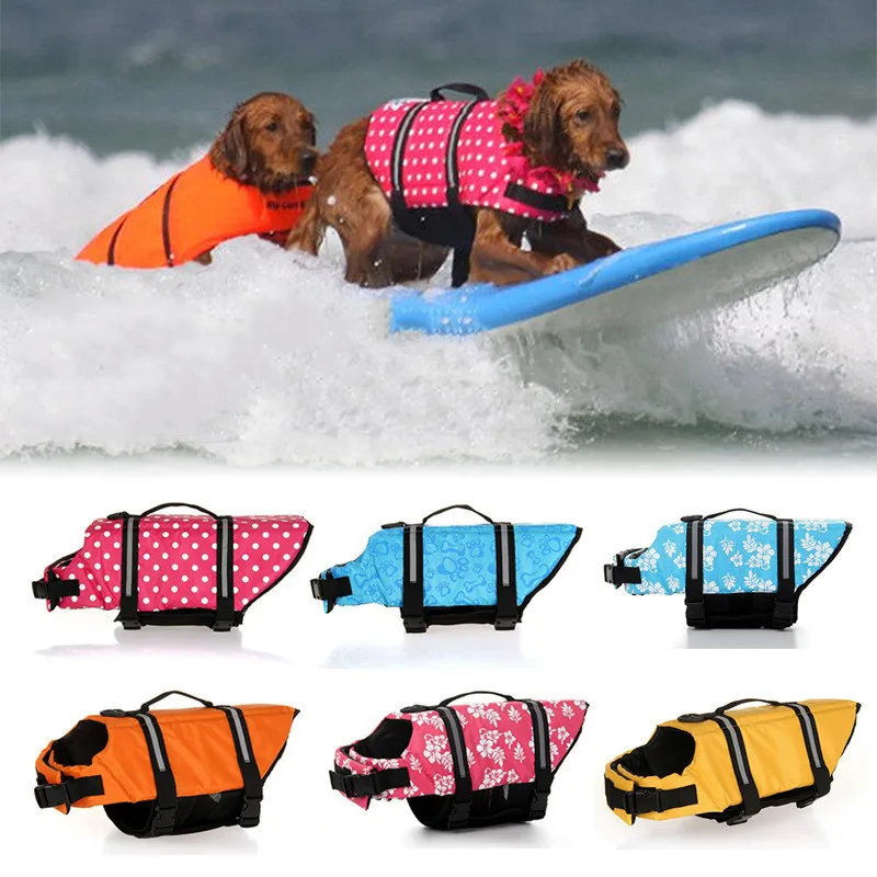 

Pet Dog Life Vest Summer Printed Life Jacket Dog Safety Vest Pets Swimming Suit