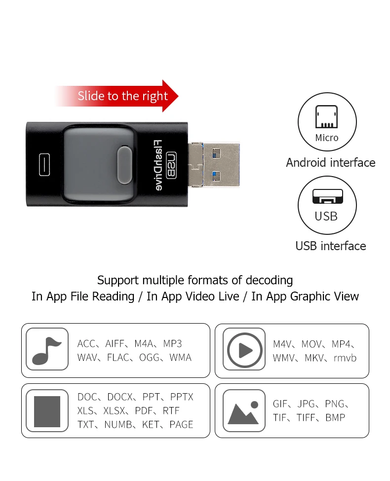 Флеш-накопитель USB 3,0, 32 ГБ, 64 ГБ, 128 ГБ, флеш-накопитель для iPhone X, 8, 8 Plus, 7, 7 Plus, USB флешка, 8 ГБ, 16 ГБ, металлическая флешка, USB флеш-накопитель