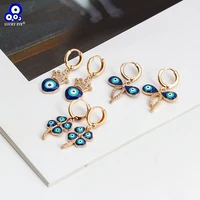 lucky eye copper unusual pendant dangle drop earrings star butterfly heart turkish evil eye earrings for women girls be386