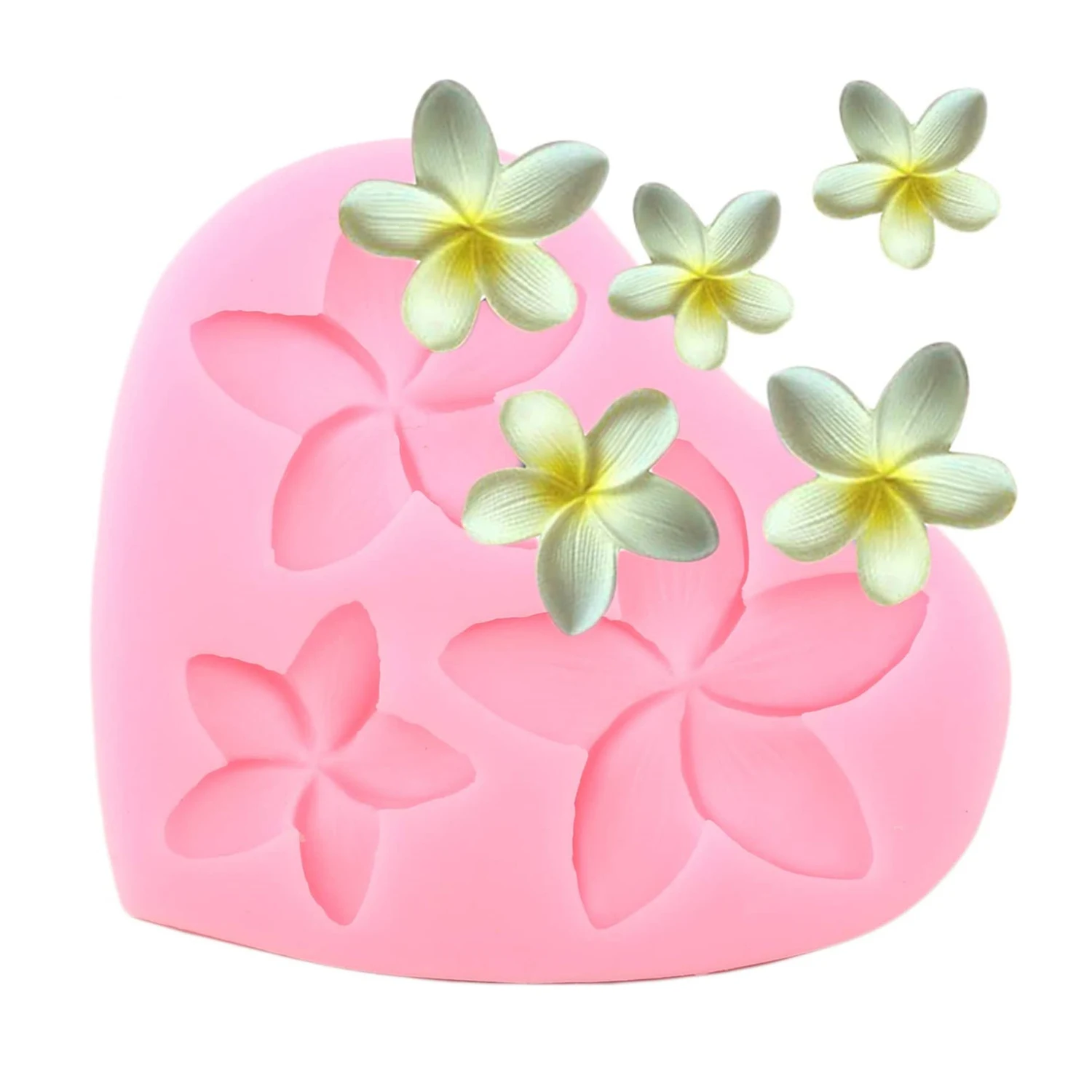 

Frangipani Plumeria Flower Floral Silicone Mold Polymer Clay Epoxy Resin Mould for Gum Paste Fondant Plaster DIY Decoration Tool