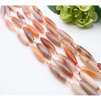 2strandslot 49mm natural smooth orange cylindrical agate stone beads for diy bracelet necklace jewelry making strand 15