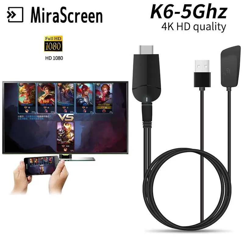 Mirascreen ТВ Ключ Dual Band 2 4 ГГц 5 8 4K HD Wi Fi Miracast обмена потоковыми мультимедийными