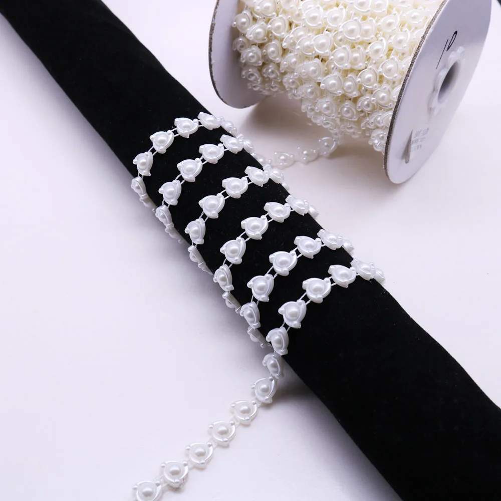 Новинка 2019 цепочка с имитацией жемчуга шириной 9 мм 2 ярда свадебная для шитья