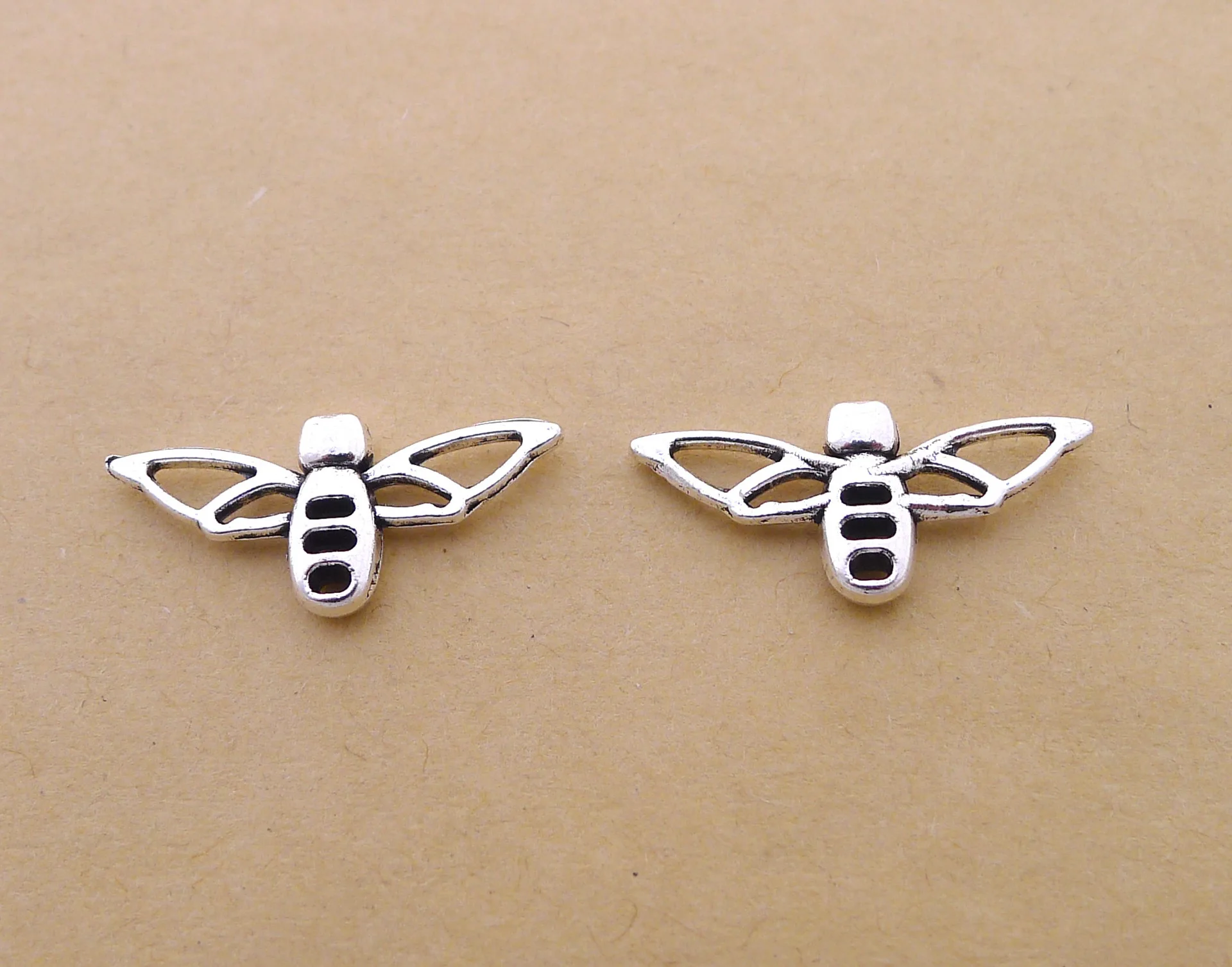 

Charm for making jewelry 10pcs 26x12mm antique silver color Bee charms