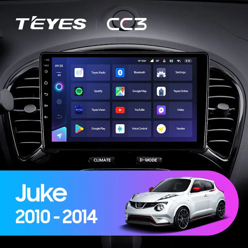 TEYES CC3 Штатная магнитола For Ниссан Жук YF15 Nissan Juke 2010 - 2014 до 8-ЯДЕР 6 + 128ГБ 27EQ DSP