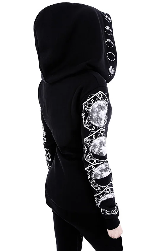 

Gothic Moon Black 2022 New Design Hot Sale Hoodies Sweatshirts Women Casual Kawaii Harajuku Sweat Girls European Tops Korean