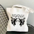 Готическая сумка для покупок с принтом Темных Ангелов, сумки для покупок, Женская многоразовая сумка Ecobag, Холщовая Сумка через плечо, вместительная сумка-тоут