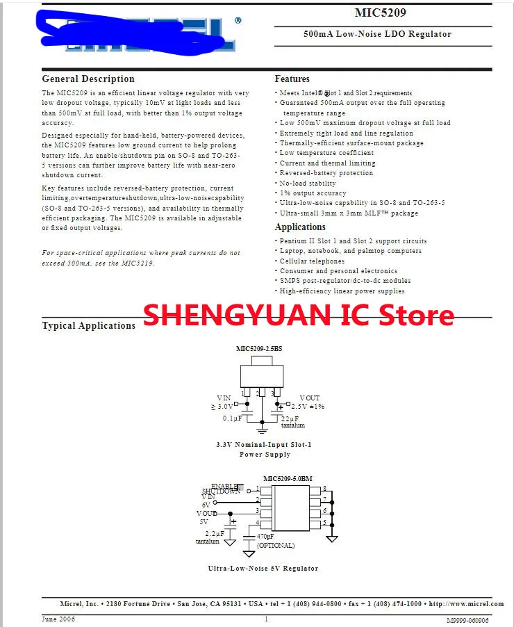 20pcs MIC5209 MIC5209-3.3BS MIC5209-3.3YS MIC5209-2.5BS MIC5209-2.5YS MIC5209-3.0BS MIC5209-3.0YS MIC5209-3.6BS | Электронные