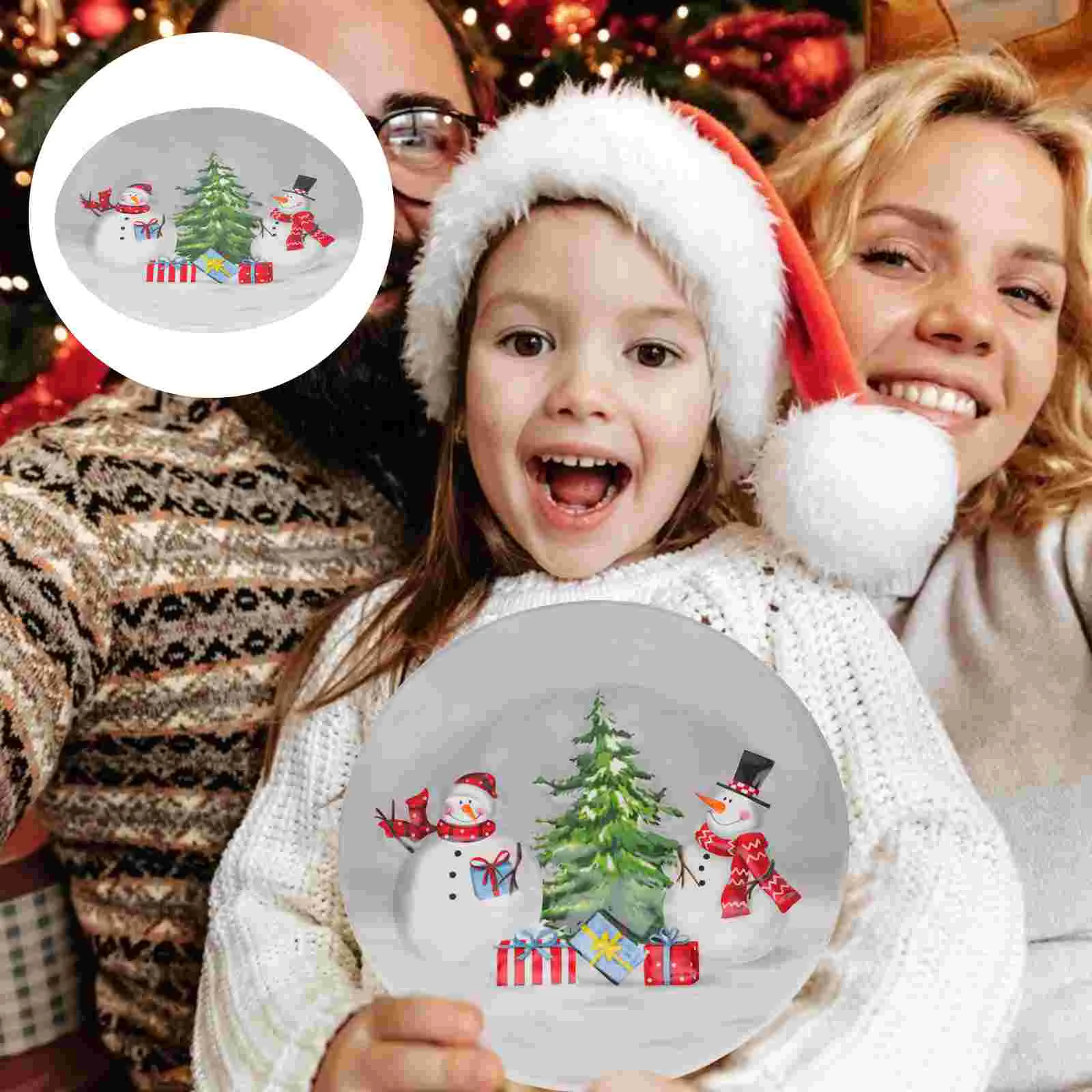 

1pc Xmas Food Plate Steak Food Container Food Storage Holder Fruit Tray