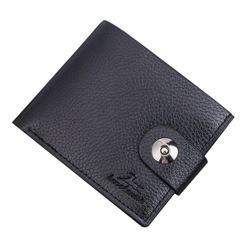 

Fashion Men's Wallet Magnetic Buckle Wallet Korean-Style Coin Purse Soft Embossed Leather