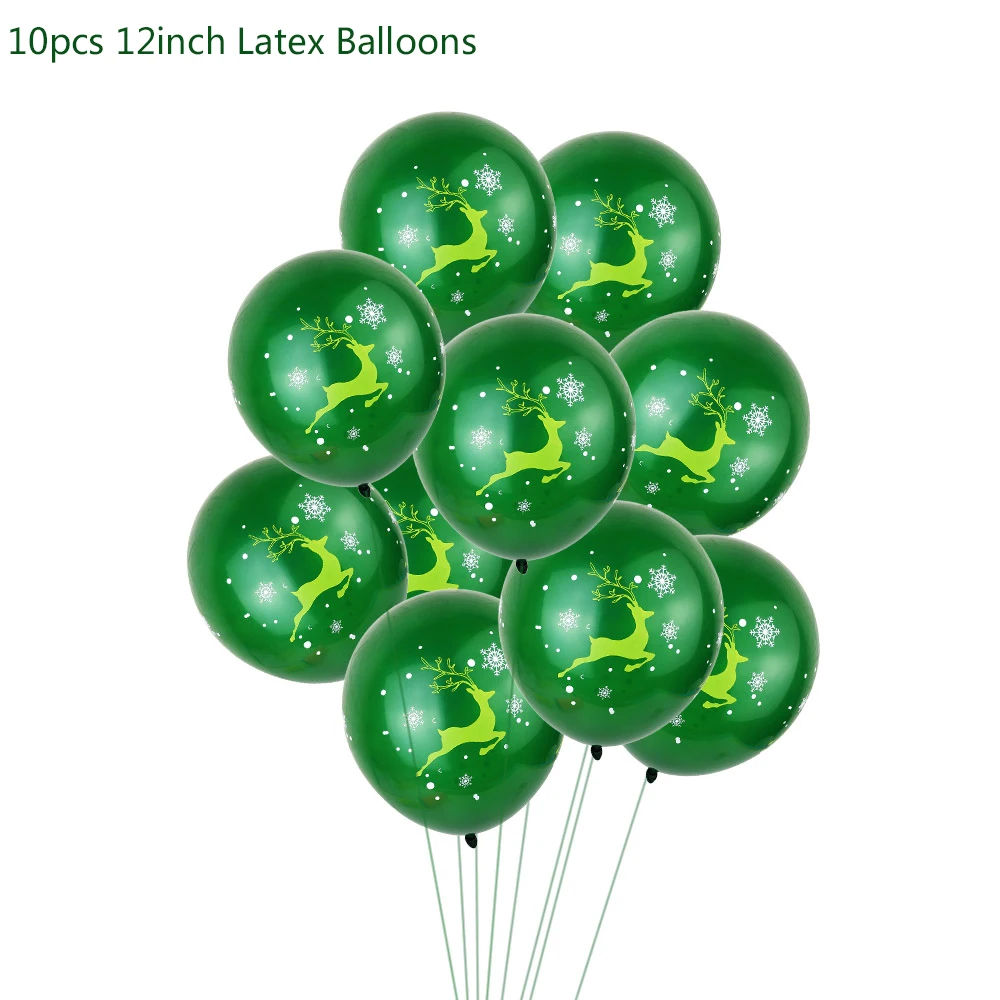 10pcs Latex Balloons Украшения для рождественской вечеринки, Рождественский латексный бумажный шарик, баннеры, сделай сам, праздничные вечерние принадлежности, рождественские украшения для дома - Цвет: 10pcs Latex Balloons
