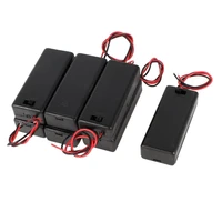 2 x 1 5v aaa batteries storage box case 2 slots diy 2a aaa battery black plastic clip holder cover with wire leads