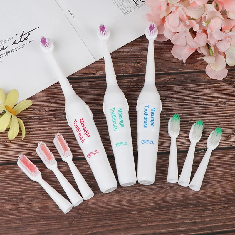 

New Electric Toothbrush With 2 Brush Heads Battery Operated Oral Hygiene Battery Teeth Brush For Children Adult Randomly